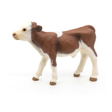 Load image into Gallery viewer, PAPO Farmyard Friends Simmental Calf Toy Figure, Three Years or Above, Brown/White (51134)