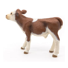 Load image into Gallery viewer, PAPO Farmyard Friends Simmental Calf Toy Figure, Three Years or Above, Brown/White (51134)