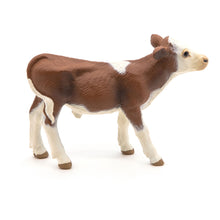 Load image into Gallery viewer, PAPO Farmyard Friends Simmental Calf Toy Figure, Three Years or Above, Brown/White (51134)