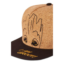 Load image into Gallery viewer, MARVEL COMICS Guardians of the Galaxy I am Groot Novelty Cap, Tan/Black (NH311821GOG)