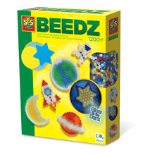 Load image into Gallery viewer, SES CREATIVE Glow in the Dark Universe Iron-on Beads Mosaic Set, 5 Years or Above (06302)