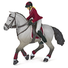 Load image into Gallery viewer, PAPO Horses and Ponies Competition Horse and Horsewoman Toy Figure (51563)
