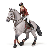 Load image into Gallery viewer, PAPO Horses and Ponies Competition Horse and Horsewoman Toy Figure (51563)