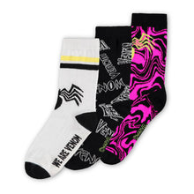 Load image into Gallery viewer, MARVEL COMICS Venom Logo All-over Print Children's Crew Socks (3-Pack), Unisex, 35/38 (CR107406MVL-35/38)