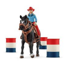 Load image into Gallery viewer, SCHLEICH Farm World Cowgirl Barrel Racing Fun Toy Playset (42576)