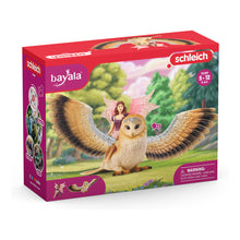 Load image into Gallery viewer, SCHLEICH Bayala Fairy in Flight on Glam-Owl Toy Figure (70789)
