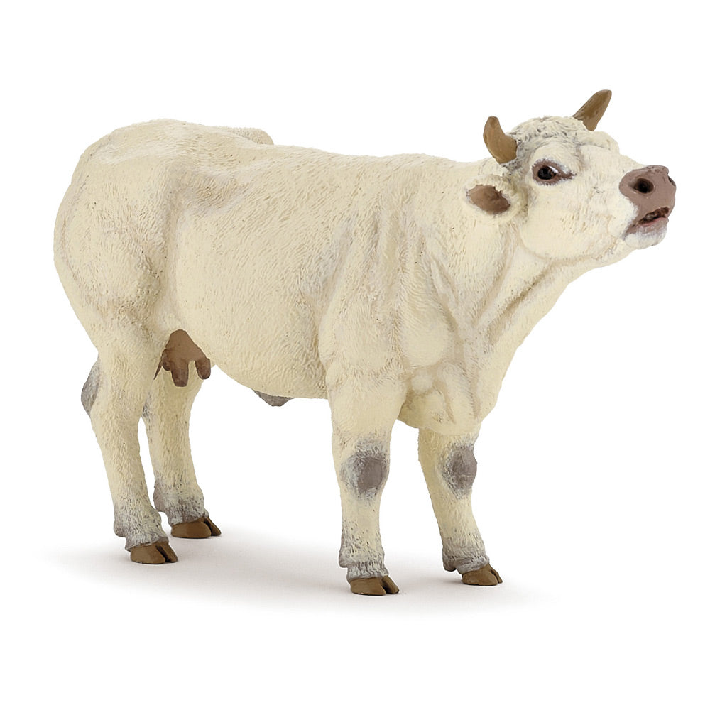 PAPO Farmyard Friends Charolais Cow Mooing Toy Figure (51158)