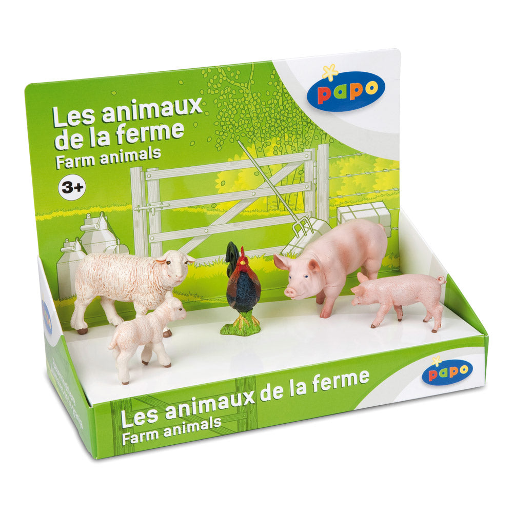 PAPO Farmyard Friends Farm Animals 1 with 5 Figures Display Box (80300)