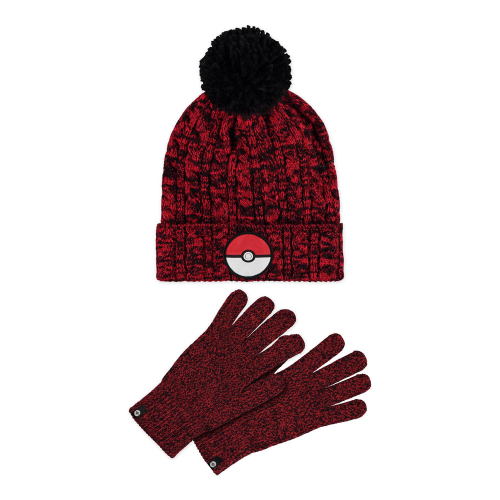 POKEMON Pokeball Symbol Beanie & Knitted Gloves Giftset (GS437313POK)