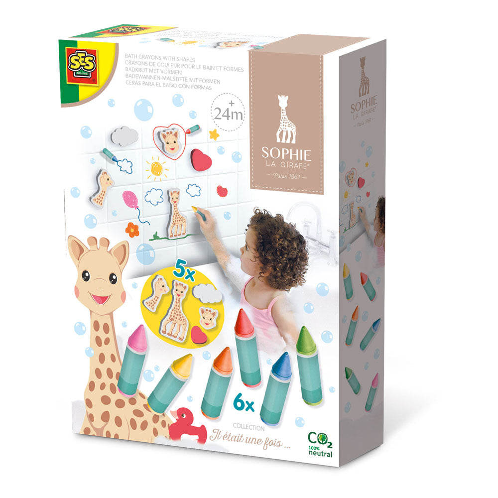 SES CREATIVE Sophie La Giraffe Bath Crayons with Shapes (14498)