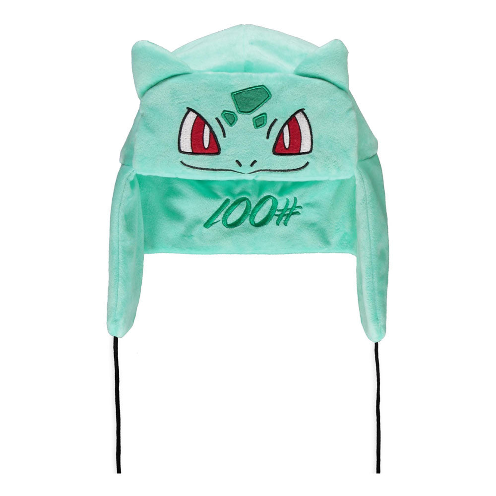 POKEMON Bulbasaur 100# Novelty Trapper Hat, Green (NH323512POK)