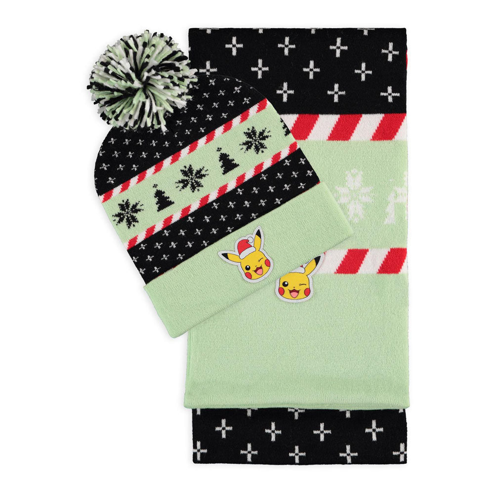 POKEMON Pikachu Christmas Festive Beanie & Scarf Gift Set (BSC018773POK)