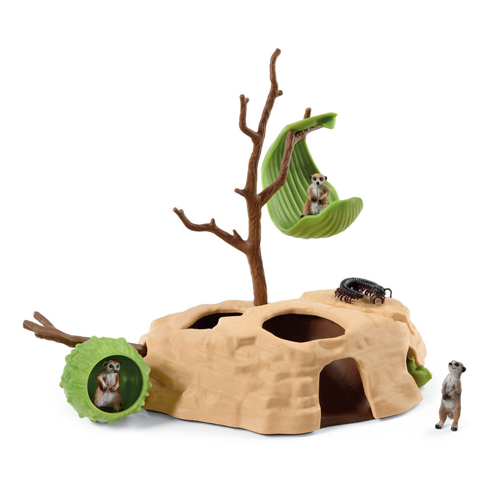 SCHLEICH Wild Life Meerkat Hangout Toy Playset (42595)