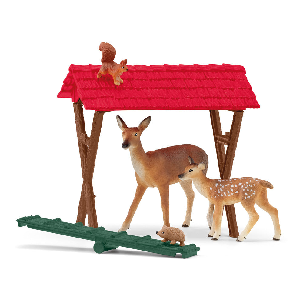 SCHLEICH Farm World Feeding the Forest Animals Toy Playset (42658)