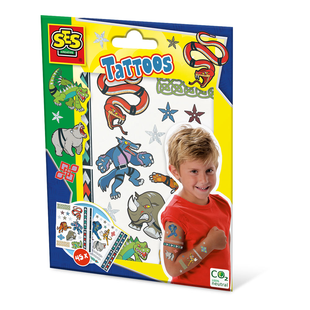 SES CREATIVE Animal Fighters Tattoos for Children (14287)
