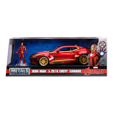 Load image into Gallery viewer, MARVEL COMICS Iron Man 2016 Chevy Camaro SS Die Cast Vehicle with Figure (253225003)
