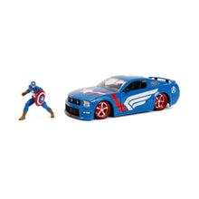Load image into Gallery viewer, MARVEL COMICS Captain America Ford Mustang Die Cast Vehicle with Figure (253225007)
