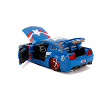 Load image into Gallery viewer, MARVEL COMICS Captain America Ford Mustang Die Cast Vehicle with Figure (253225007)
