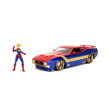 Load image into Gallery viewer, MARVEL COMICS Captain Marvel 1973 Ford Mustang Mach 1 Die Cast Vehicle with Figure (253225009)

