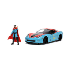 Load image into Gallery viewer, MARVEL COMICS Doctor Strange 2006 Chevy Corvette Z06 Die Cast Vehicle with Figure (253225024)
