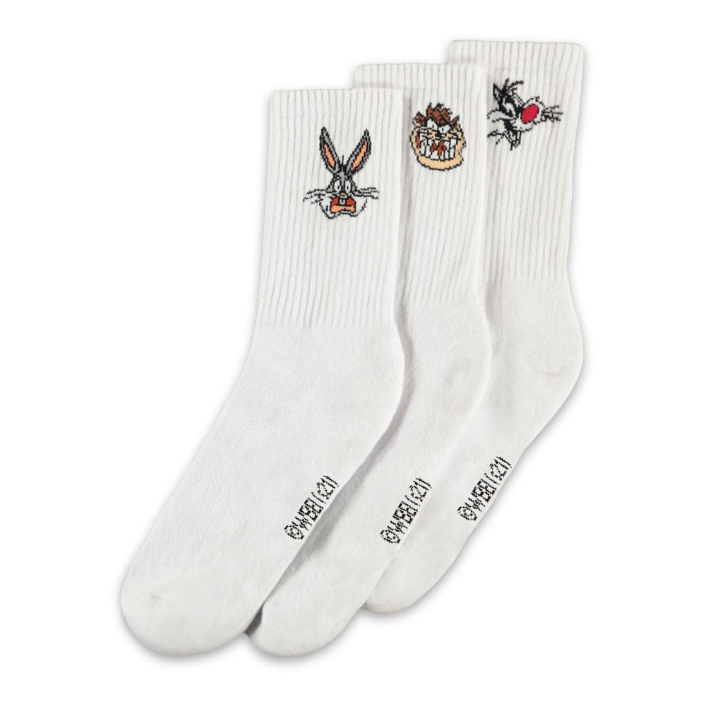 WARNER BROS. Looney Tunes Bugs, Taz and Sylvester Sport Socks (3-Pack), Unisex (SS876462LNT)