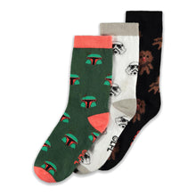 Load image into Gallery viewer, STAR WARS A New Hope Storm Trooper, Bounty Hunter and Wookie Crew Socks (3-Pack), Unisex (CR301332STW)
