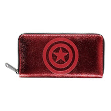 Load image into Gallery viewer, MARVEL COMICS Captain America Shield Logo Zip Around Wallet (GW043137MVL)

