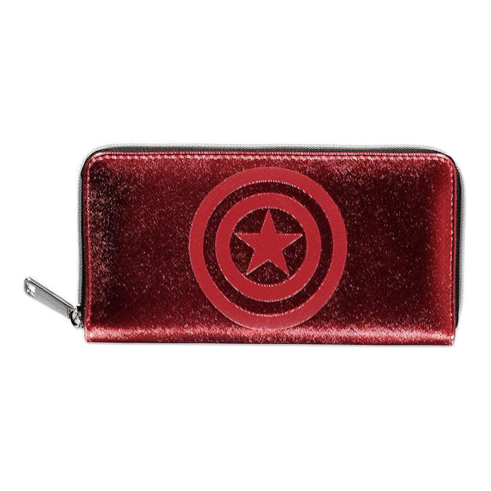 MARVEL COMICS Captain America Shield Logo Zip Around Wallet (GW043137MVL)