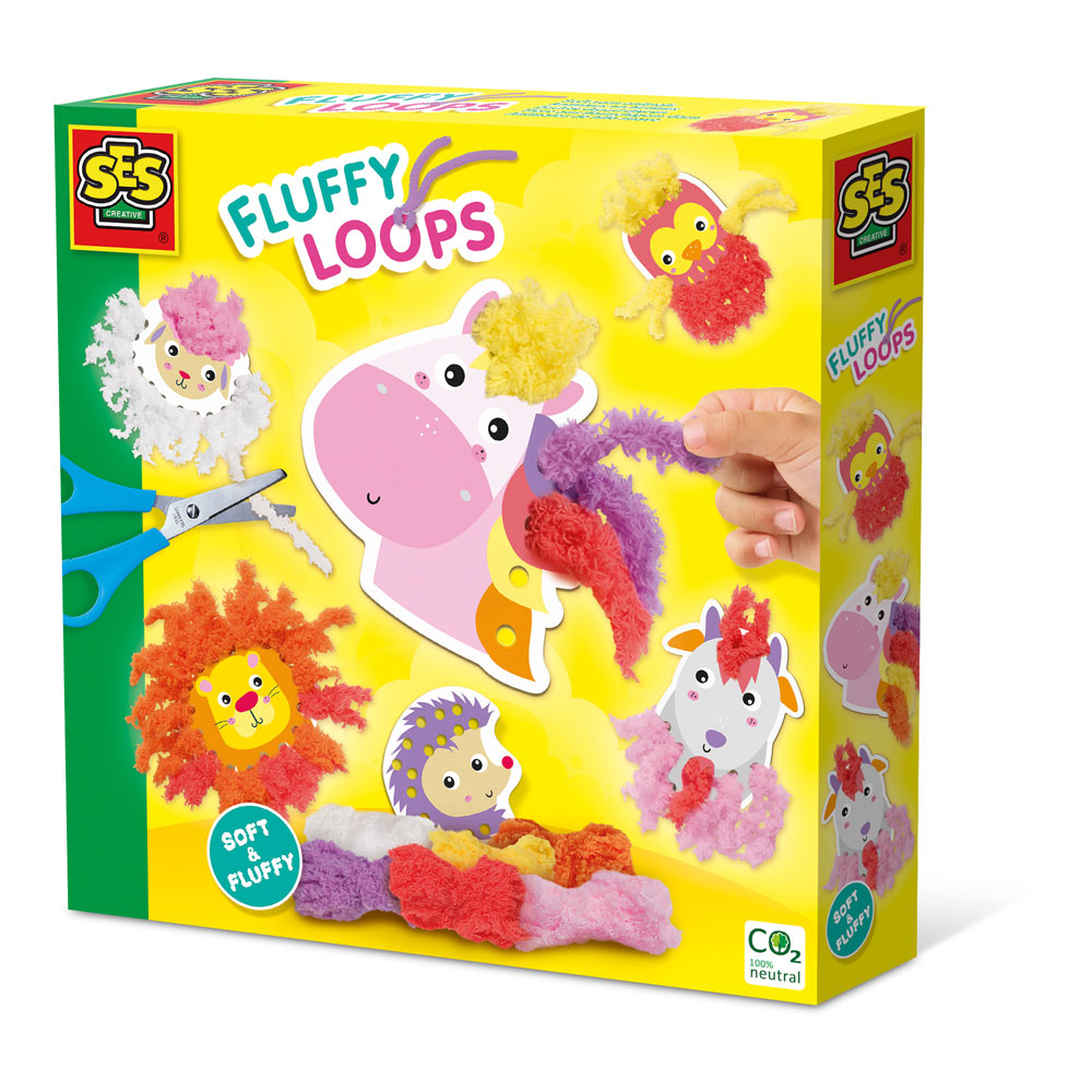 SES CREATIVE Fluffy Loops Soft Yarn Animals - 14010