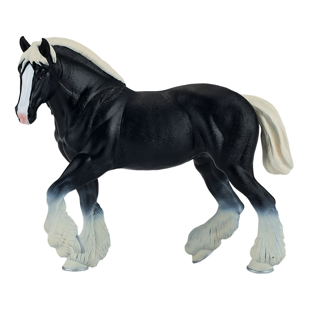 MOJO Farmland Cydesdale Horse Black  Toy Figure, Black/White - 381083