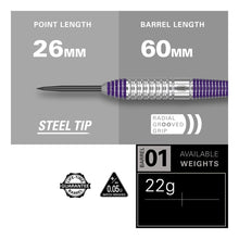 Load image into Gallery viewer, TARGET DARTS Luke &#39;The Nuke&#39; Littler Player Edition 22g Brass Steel Tip Darts Set (170001)
