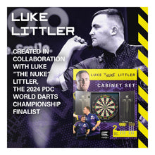 Load image into Gallery viewer, TARGET DARTS Luke &#39;The Nuke&#39; Littler Player Edition Cabinet &amp; Dartboard Set (440020)
