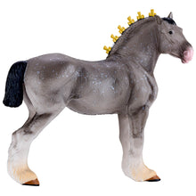 Load image into Gallery viewer, MOJO Horse World Shire Dapple Grey Toy Figure - 381068
