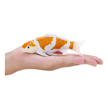 Load image into Gallery viewer, MOJO Wildlife &amp; Woodland Koi Carp Ochiba Shigure Koi (Gold White) Toy Figure - 381104

