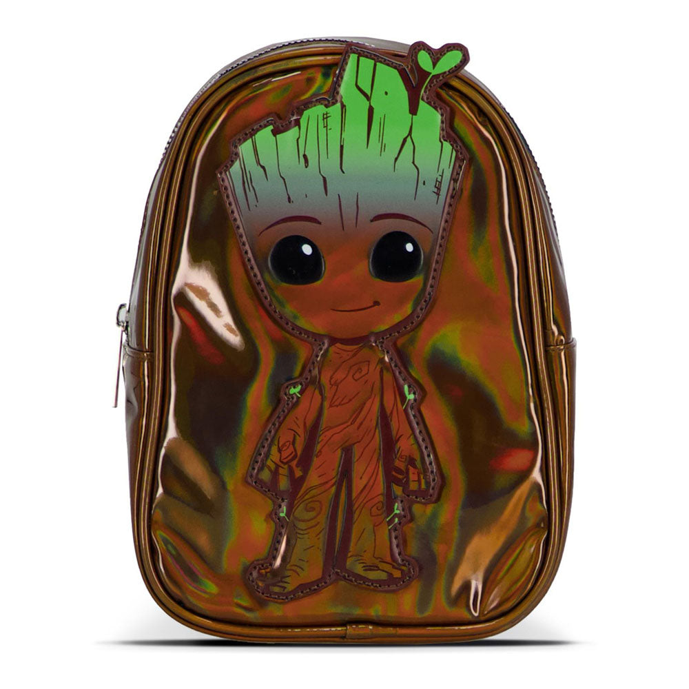 MARVEL COMICS Guardians of the Galaxy 3D Baby Groot Patch Shiny Mini Backpack - MP738754IAG
