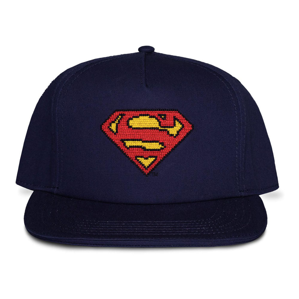 DC COMICS Superman Cross-stitch Embroidered Emblem Snapback Baseball Cap - SB422673SPM