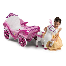 Load image into Gallery viewer, HUFFY Disney Princess Royal Horse and Carriage 6v Battery-Powered Electric Children&#39;s Ride-on - 17398W
