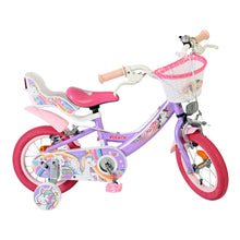 Load image into Gallery viewer, Volare Unicorn Purple 12-Inch Girls Children's Bike - 61281
