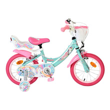 Load image into Gallery viewer, Volare Unicorn Green 14-Inch Girls Children's Bike - 61478
