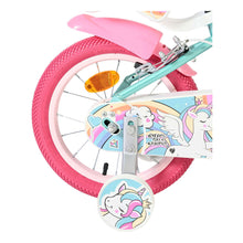 Load image into Gallery viewer, Volare Unicorn Green 14-Inch Girls Children's Bike - 61478
