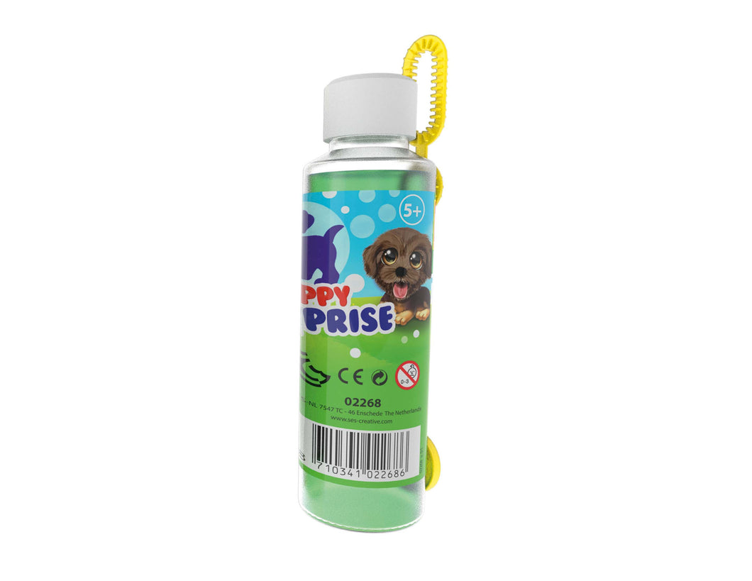 SES CREATIVE Children's Mega Bubbles Solution Bottle with Bubble Wand and Puppy Surprise, 200ml (02268)