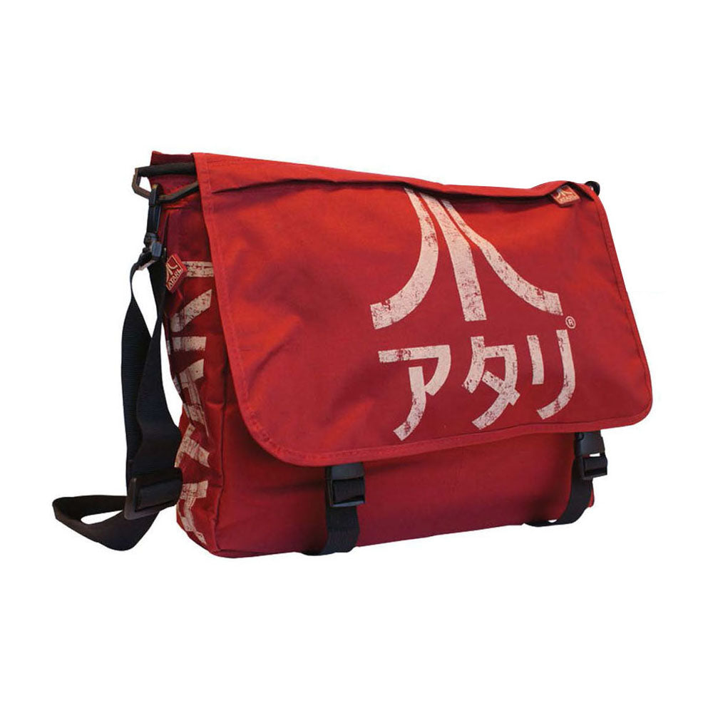 ATARI Messenger Bag with Japanese Logo, Unisex, Crimson Red (MB221005ATA)