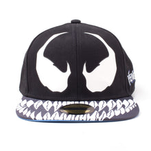 Load image into Gallery viewer, MARVEL COMICS Venom Mask Glow-in-the Dark Snapback Baseball Cap, Unisex, Black/White (SB030330SPN)
