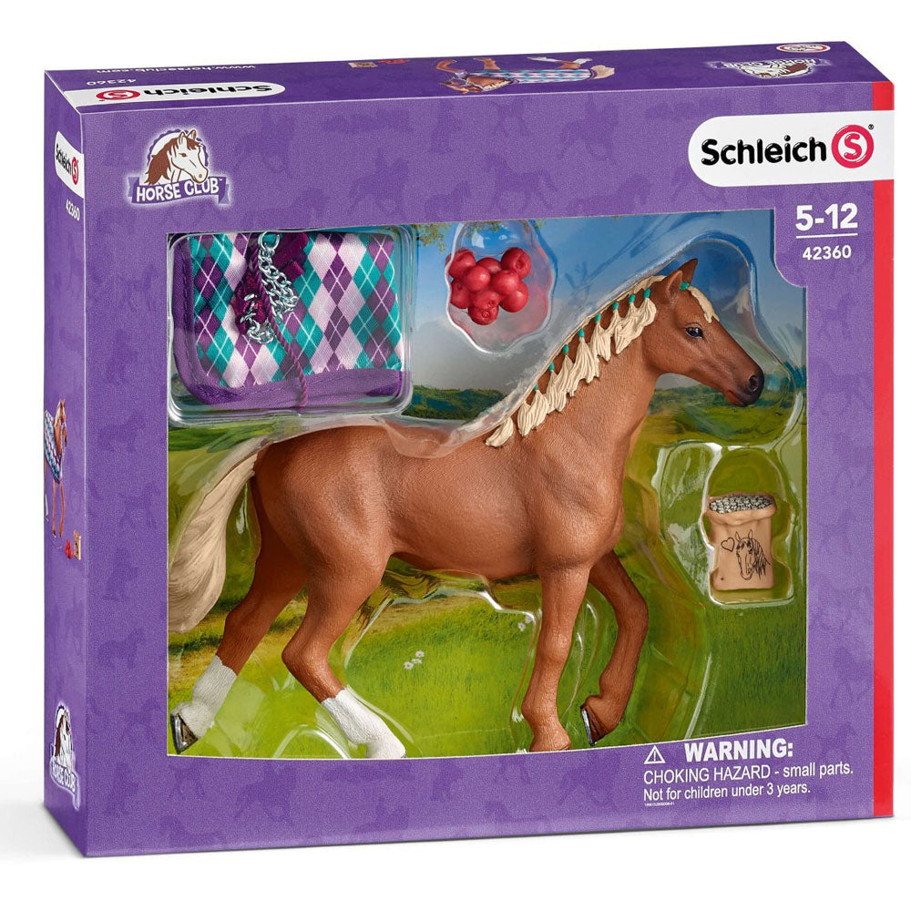 SCHLEICH Horse Club English Thoroughbred Horse Toy Figure with Blanket (42360)