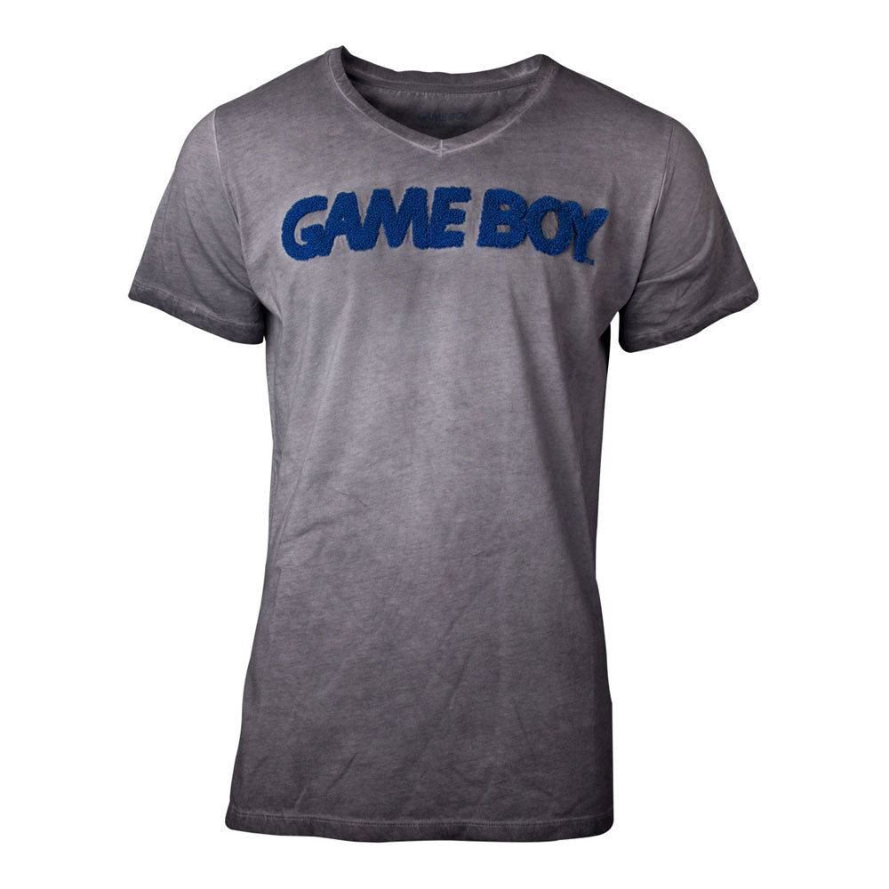 NINTENDO Gameboy 3D Logo Acid Washed T-Shirt, Male