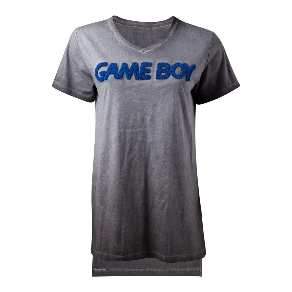 NINTENDO Gameboy 3D Logo Oil Washed T-Shirt, Female