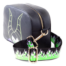 Load image into Gallery viewer, DISNEY Maleficent 2 Maleficent Character Face Shoulder Bag with Flaming Shoulder Strap, Female, Black (LB802811MMA)
