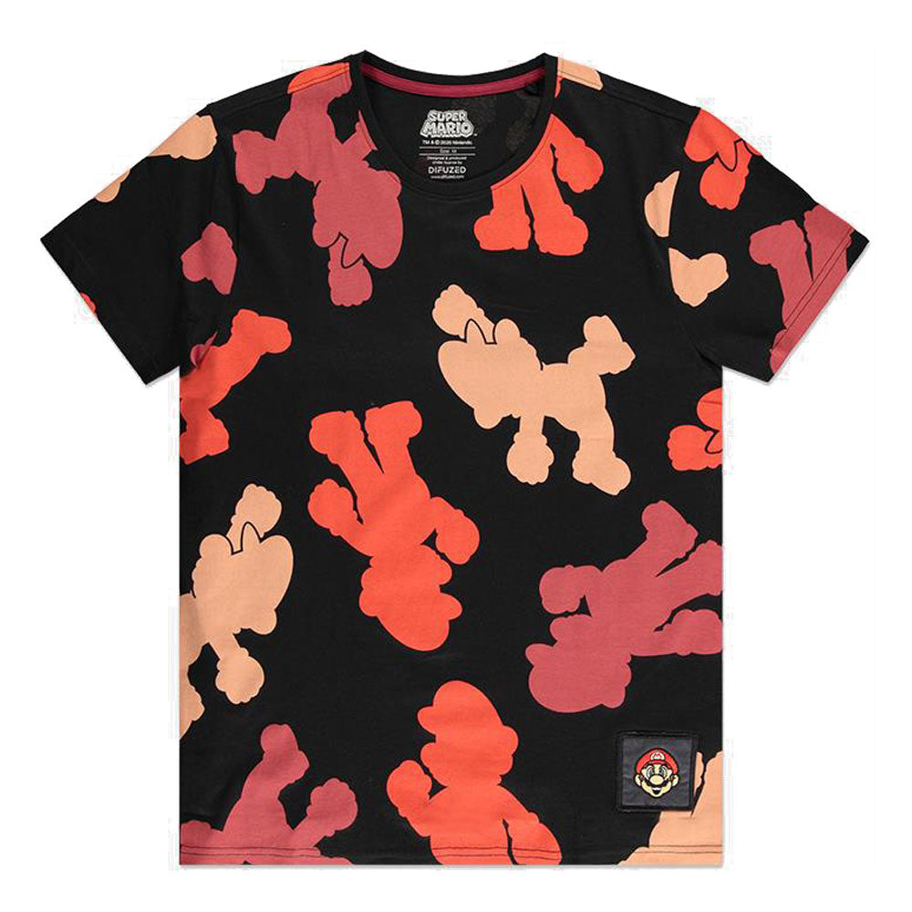 NINTENDO Super Mario Bros. Mario Colour Silhouette All-Over Print T-Shirt, Male