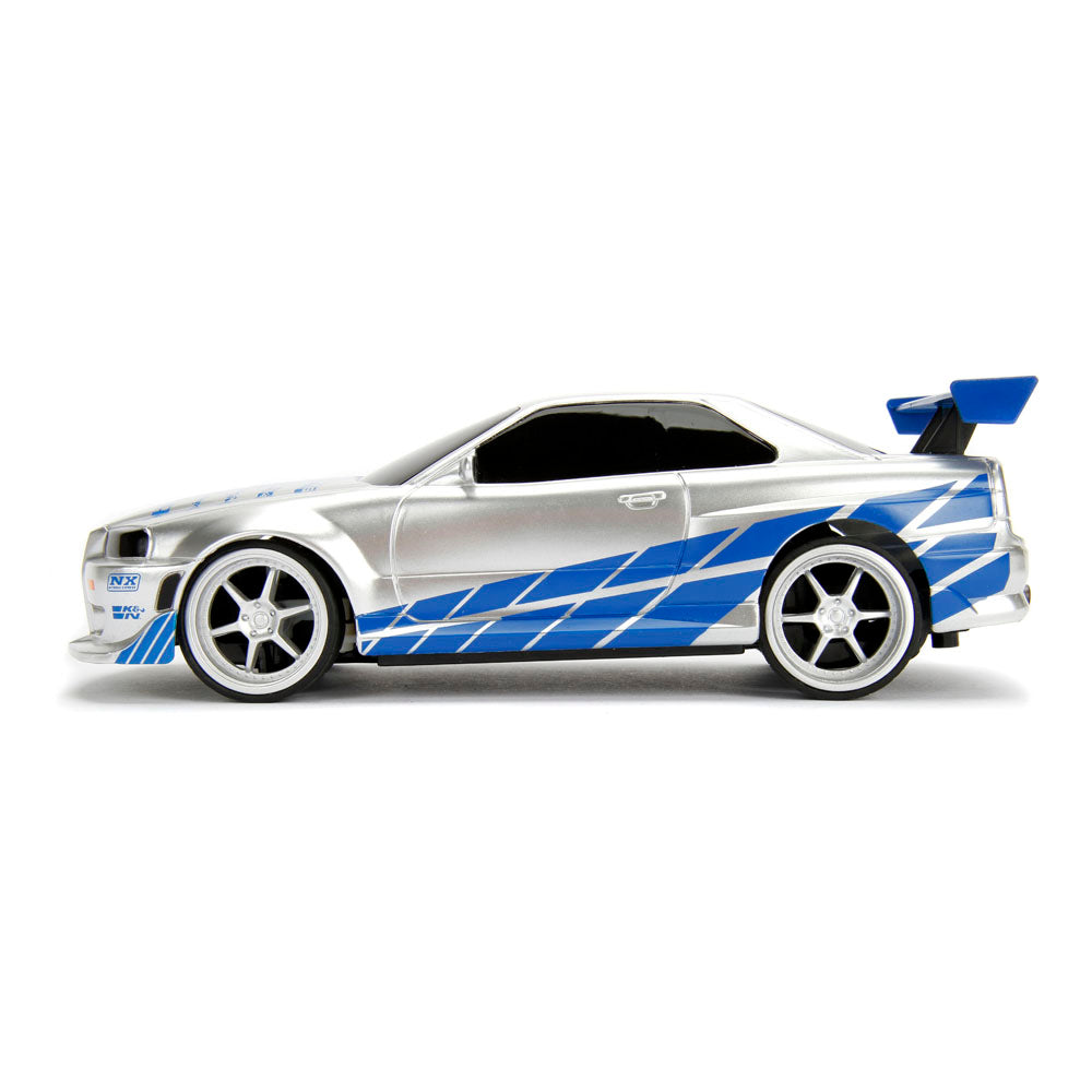 FAST & FURIOUS 2 Fast 2 Furious Brian's Nissan Skyline GT-R BNR34 Remote Control Toy Sports Car, 1:24 Scale (253203018)