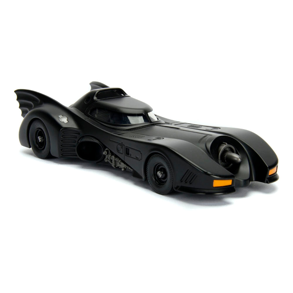 DC COMICS Batman 1989 Movie Batmobile Metals Die-cast Toy Car with Die-cast Batman Figure, 1:24 Scale (253215002)
